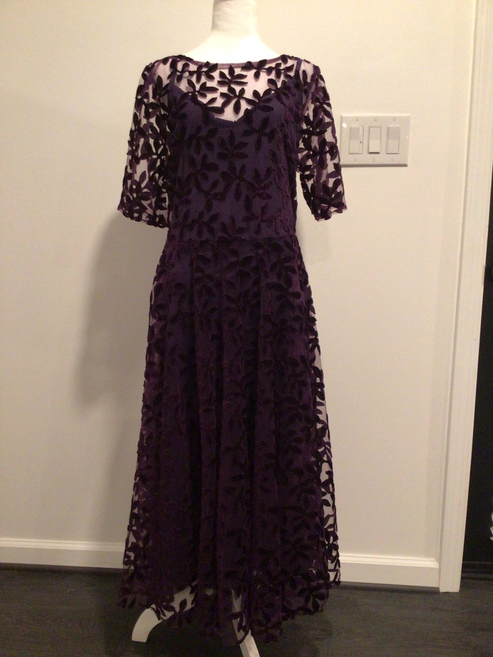 Johnny Was Dress floral lace overlay Sz 16